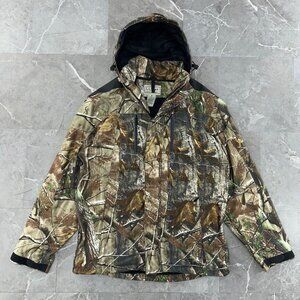LL Bean Hunting Jacket Mens Medium Realtree AP Camo Camouflage Full Zip Shell
